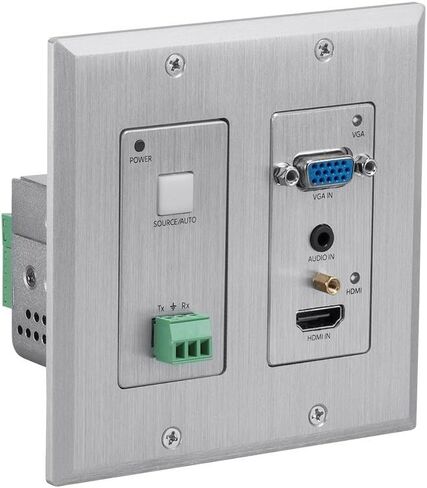 Monoprice Blackbird 4K HDBaseT Wall Plate Scaler Transmitter, 2 Gang, Decora, HDMI, VGA, PoC, Bi-Directional RS232 in Saudi Arabia