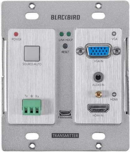 Monoprice Blackbird 4K HDBaseT Wall Plate Scaler Transmitter, 2 Gang, Decora, HDMI, VGA, PoC, Bi-Directional RS232 in Saudi Arabia