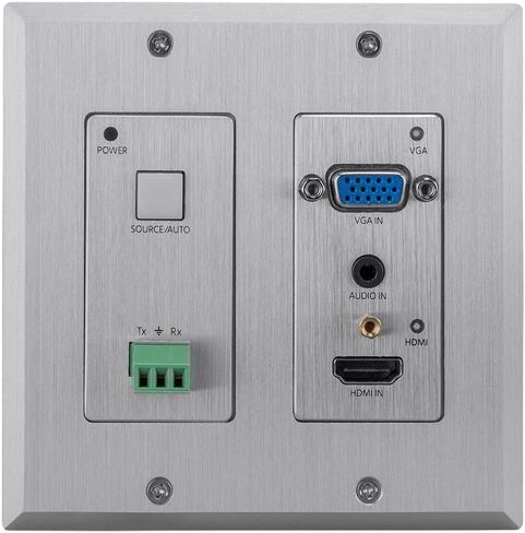 Monoprice Blackbird 4K HDBaseT Wall Plate Scaler Transmitter, 2 Gang, Decora, HDMI, VGA, PoC, Bi-Directional RS232 in Saudi Arabia