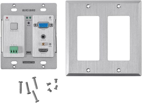 Monoprice Blackbird 4K HDBaseT Wall Plate Scaler Transmitter, 2 Gang, Decora, HDMI, VGA, PoC, Bi-Directional RS232 in Saudi Arabia