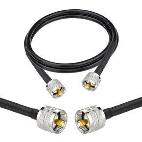 Superbat CB Coax Cable, RG8x Coaxial Cable 30ft UHF PL259 Male to Male Low Loss CB Antenna Cable 50 Ohm for HAM Radio, Antenna Analyzer, Dummy Load, SWR Meter