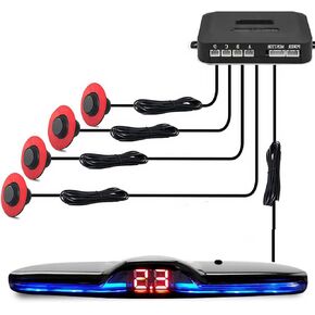 Car Parktronic Parking Built-in Plane Sensors Rear Reversing Radars System with 4 Sensors LED Light Distance Display Warning Buzzer Distance Detection