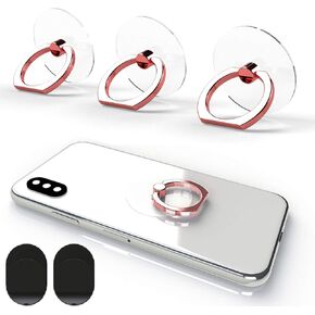 Transparent Phone Ring Holder Grip Tomorotec 360 Degree Free Rotation, Clear Cell Phone Finger Ring Kick-Stand Compatible with iPhone 14 13 12 X Plus, Galaxy S23 S22 Edge (Black) in Kuwait