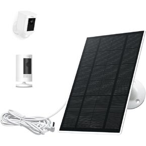 Ring Camera Solar Panel, Compatible with Ring Stick Up Cam Battery, Ring Spotlight Cam Battery, Not for Spotlight Plus/Pro, Waterproof 6V3W, 9.8 inch Long Charging Cable (Black)