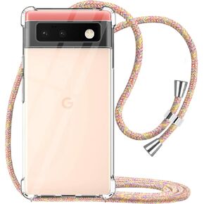 YESPURE Crossbody Case for iPhone 12 Mini 5.4 inch,Phone Case for iPhone 12 Mini, Clear TPU Soft Case for iPhone 12 Mini Holder with Neck Cord Lanyard Strap-Clear - Rainbow Yellow