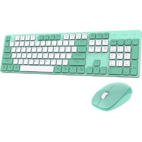 Wireless Keyboard and Mouse Combo, Ultra Slim Silent Scissor Switch Design, Quiet Full Size Keyboards with Number Pad, Compatible for Laptop, Computer, PC, Windows, Mac OS - Black Gray