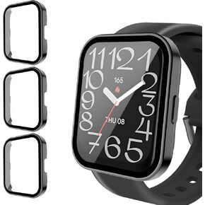 Suoman 3 Pack for Amazfit BiP5 Unity Case, [ All-Around Protective ] PC Hard Bumper Cover Screen Protector Case for Amazfit BiP5 Unity (A2324) Smartwatch (Black+White+Pink)