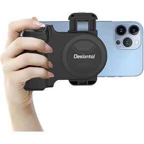 Phone Camera Grip Photography Shooting Clip Snapgrip for iPhone with Tripod Mount & Detachable Wireless Shutter Remote Control,Smartphone Selfie Handle Stand for iPhone/Android Phone Vlog Video Shoot