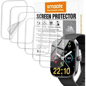 Screen Protector Compatible with Kuizil T70 1.91 inches Smart Watch, Soft TPU, 6-pack, Full Coverage, Bubble Self-healing