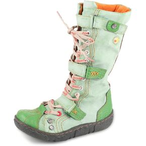 CHSHOER Double-Strape Flat Women's Winter Boots Mid-Calf Boots with Fur Lining Snow Boots