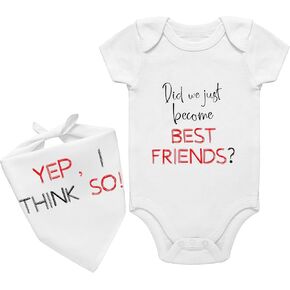 Did We Just Become Best Friends Matching Baby and Dog Outfit Set Cotton Matching Best Friends Outfits Dog and Baby Matching Outfits for Infant and Fur Baby