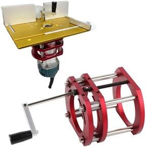 Router Base, Aluminum Alloy Stainless Steel 4 Jaw Clamping, Router Table Lifting System Base, for Small Trimming Machines Small Gong Machine