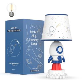 Rocket Lamp,Kids Lamp,Space lamp with E26 LED Blub & Shade,Space Decor for Boys Room,Apply to Space Themed Bedroom Decor(Blue)