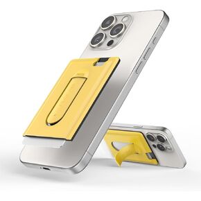 FLOLAB Magnetic Wallet for MagSafe Grip & Magnetic Wallet for iPhone 15/14/13/12: Silicone Card Holder with Secure Grip, Kickstand, Slim Design, Pocket Friendly - Arctic White in Saudi Arabia