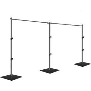 EMART 7x20ft(HxW) Backdrop Stand Pipe and Drape Heavy Duty Adjustable Background Support System Kit with Steel Base for Photography, Photo Backdrop Stand for Parties Birthday Video Studio - Black