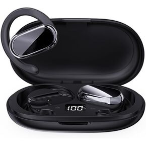 Open Ear Headphones,360-Degree Panoramic Sound, DT4.0 Without Sound Loss,Air Conduction, 48H Range,LED Display,IPX7 Waterproof, Wireless Earbuds for Meeting, Driving,Traveling
