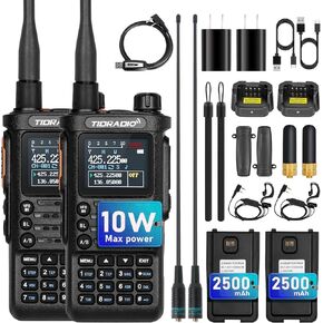 (2nd Gen) TIDRADIO TD-H8 10W HighPower Ham Radio Handheld,APP Programmable,Long Range Two Way Radio with 2500mAh Battery,Walkie Talkies Full Kit (2 Pack)