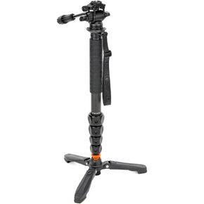 3 Legged Thing Legends Alana Superkit Carbon Fibre Monopod - Travel-Friendly Camera Monopod for Professional Photographers & Videographers (Metallic Slate Grey)