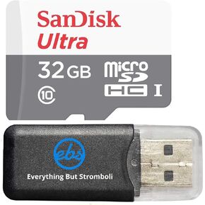 32GB 32G Sandisk Micro SDXC Ultra MicroSD TF Flash Class 10 Memory Card works with REXING S300 Dash Cam Pro 1080P V1 2.7" LCD FHD Dashcam Camera w/ Everything But Stromboli Memory Card Reader