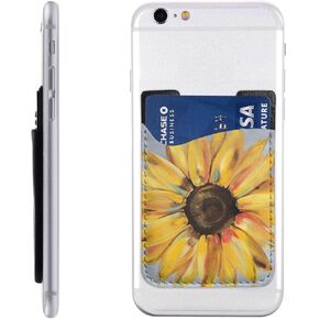 Phone Card Holder Floral Paw Print Trio Credit Card Holders Sleeve Adhesive Phone Wallet for Phone Case Compatible with Most Back of Phone