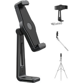 iPad Tripod Mount Adapter, 360° Rotatable Tablet Clamp Holder for 4.9-9in Tablet, iPad Mini, Air, Pro, Galaxy Tab, iPad Holder with 1/4in Screw Hole for Tripod, Monopod (AW-CZT-03)