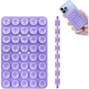 Silicone Suction Cup Phone Case Mount Double Sided, Hands-Free Sticky Phone Grip for Selfies and Videos, Thickening| Washable| Non Slip Silicone Phone Stand for iPhone and Android, Light Blue