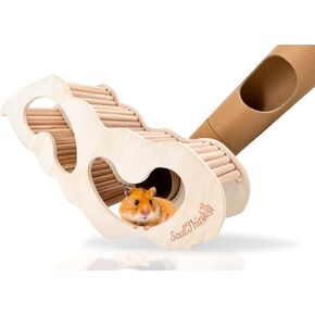 Extra Large Rabbit Hideout and Castle - Easy to Assemble Wooden Rabbit Houses and Hideouts with Ramps and Tunnels Bunny Castle and Rabbit House for Rabbits to Hide and Play Indoor