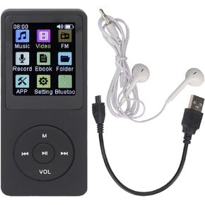 MP3 Player with Bluetooth 5.0, Bluetooth MP3 Player 1.8 Inch Color Display Built in Speaker Electronic Book Reader Recorder Pocket Music Player