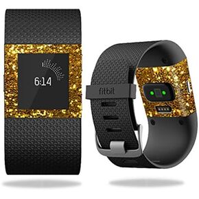 MightySkins Skin Compatible with Fitbit Surge Cover Skins Sticker Watch Gold Glitter