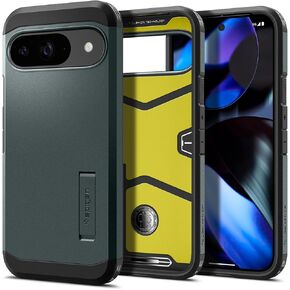 Spigen Tough Armor Designed for Pixel 9 case/Pixel 9 Pro case (2024) [Military-Grade Protection] [Kickstand] - Black