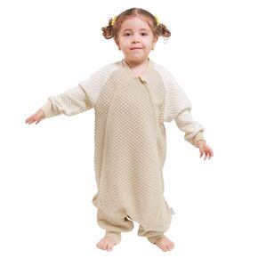 Sleep Sack for 2t-4t Baby with Temperature Regulation, 1.0 Tog Wearable Blanket with Feet for Toddler, All Season Boy or Girl Sleeping Bag for Walkers, 2-Way Zipper, S-34.5In, Blue