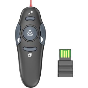 [for Touch Screen] Presentation Clicker with Telescopic Pointer Stick Stylus Pen & Laser Pointer for Touch Screen Smart Board Promethean Board Pen Smartboard Clicker Remote Classroom/Office USB-A