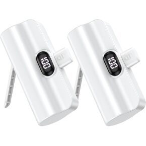 Portable Phone Charger, Portable Charger USB C with 5000mAh, Small Portable Charger Built-in 22.5W, Mini Power Bank Works with iPhone 15 Series, Samsung, Google, Huawei, and More (White)