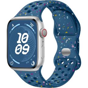 Lenrao Sport Band Compatible with Apple Watch Band 44mm 45mm 42mm 49mm 38mm 40mm 41mm for Men Women,Soft Eco-Friendly Breathable Band Compatible with Apple Watch Series 9/8/7/6/5/4/3/2/1 SE Ultra