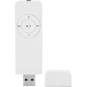 MP3 Player, ABS Mini MP3 Music Player Built in 180mAh Battery, Portable Music Player Support Up to 64GB, for Students Running Travel (White)