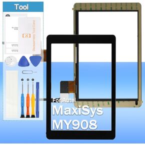 Touch Screen for Autel MaxiSys MY908 9.7" Front Glass Touch Digitizer Panel Replacement with Tools(Not Include LCD)