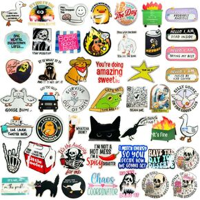 Funny Stickers Small Humor Waterproof Sticker Bulk Pack Meme Inappropriate Sarcastic Weird Crazy for Adult Laptop Water Bottles Mental Health Planner Work Office Healthcare Medical BumperGifts (200)