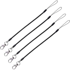 Mini Skater Plastic Elastic Lanyards for Cell-phone Spiral Retractable Coil Spring Lanyard with Lobster Claw Clasps,Pack of 4