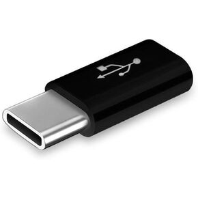 Mirco USB to USB Type C Adapter, Micro-USB Female to USB-C Male Convert Connector for Charging Data Transmission (Black)