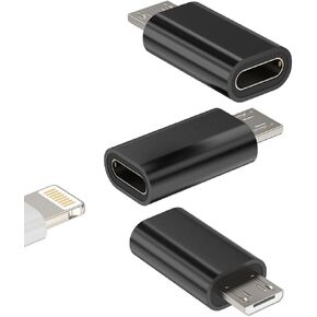Lightning Female to Micro USB Male Converter(3Pack)Charger Cable Port for Galaxy S6 S7 Edge Nexus 5 LG Android MP3 Tablet Power Adapter Charging Data Sync for Iphone 11Pro 7 8 Plus X Ipad Cord