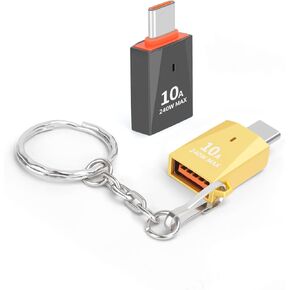 Upgraded Zinc Alloy USB C to USB Adapter 4 Pack, Type C Male to USB 3.0 Female Converter, OTG Adapter with Keychain, Compatible with iPad Samsung Galaxy Google Pixel (Mixed Color)