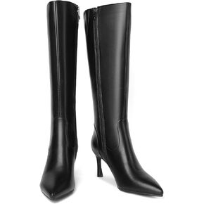 Women's Knee High Boots Fashion Pointed Toe Tall Boots for Women Stiletto High Heel Boots Side Zipper Dress Long Boots