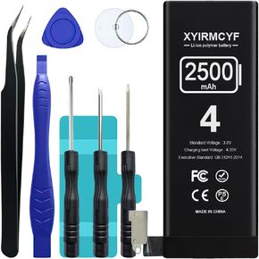 2500mAh Super Capacity Battery Compatible with iPhone 4S, 0 Cycle Li-Polymer Replacement Battery for iPhone 4S, with Professional Repair Tool Kit