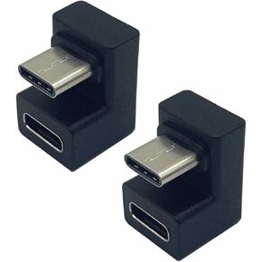 USB C U Shape Adapter, Dafensoy 180 Degree USB 3.1 Type C (USB-C) Male to Female U Shape Charging Convertor Adapter, Extension Compatible with Laptop & Tablet & Mobile Phone(2 Pack)