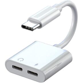 USB C to 3.5mm Headphone and Charger Adapter, 2-in-1 USB Type C to Aux Audio Jack and PD Fast Charging Splitter Adapter for iPhone 15 Pro Max,Samsung Galaxy S23,iPad Pro,MacBook Pro