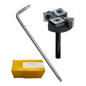 CNC Spoilboard Surfacing Router Bit 1/4" Shank, Slab Flattening Router Bit with 1-3/8" Cutting Diameter, 2+2 Flutes Insert Carbide Wood Planer Router Bits
