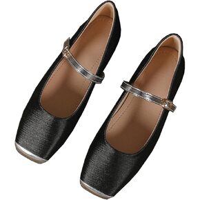 Women Ankle Strap Mary Jane Flats Shoes Square Toe Comfortable Flats Shoes