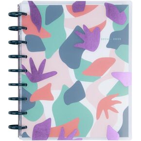 Happy Planner Disc Bound Mid-Year 12 Month Planner, July 2024–June 2025 Daily Planner, Horizontal Layout, Classic Size, Midnight Botanical, 72 Pages, 12 Dividers, 2 Sticker Sheets, 7" x 9 3/4"