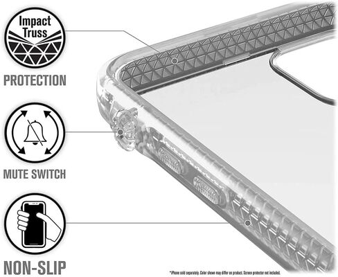 Catalyst - Case for iPhone 11 Pro Case with Clear Back, Heavy Duty 10ft Drop Proof, Truss Cushioning System, Rotating Mute Switch Toggle, Compatible with Wireless Charging, Lanyard Included - Clear in Kuwait