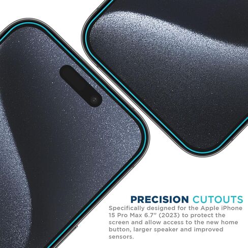 Tech Armor Screen Protector for iPhone 16 Pro Max - Ballistic Tempered Glass, Case Friendly, Sensor Protection, HD, 9H Hardness, 3 Pack + Bonus Camera Lens Protector in Kuwait